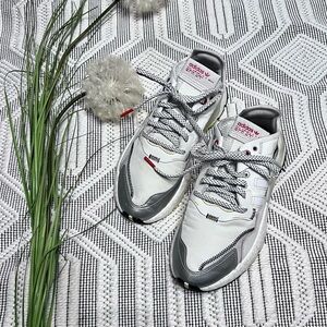 adidas Nite Jogger White and Gray Sneakers